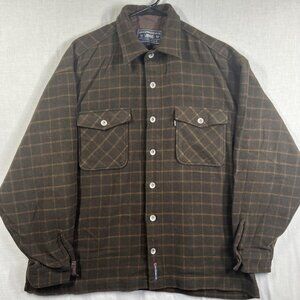 Levi Strauss Shirt Mens Large Brown Plaid Wool Blend Button Up Jeanswear Korea